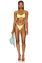 view 4 of 5 Vivi Charm Bikini Bottom in Lemon Waffle