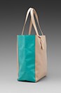 view 3 of 5 Flat Leather Bag in Caramel/Turquoise in Caramel & Turquoise