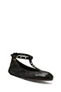 view 2 of 5 Gold Studded T Strap Leather Ballet Flat in Black