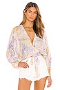 view 1 of 5 Lacey Wrap Top in Violet Burst Wash