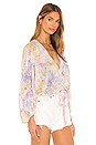 view 2 of 5 Lacey Wrap Top in Violet Burst Wash