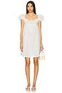 view 1 of 3 Puff Sleeve Embroidered Dress in White