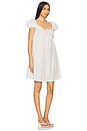 view 2 of 3 Puff Sleeve Embroidered Dress in White