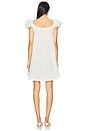 view 3 of 3 Puff Sleeve Embroidered Dress in White