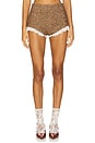 view 1 of 6 Lace Trimmed Herringbone Short in Hazelnut