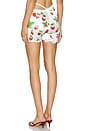 view 3 of 4 Lace Trimmed Shorts in Strawberry Print