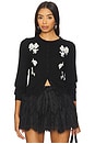 view 1 of 5 Floral Sequin Cardigan in Black