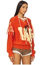 view 2 of 5 Letterman Fringed Hockey Pullover in Red