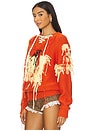 view 3 of 5 Letterman Fringed Hockey Pullover in Red
