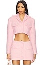 view 1 of 4 Faux Fur Cropped Jacket in Pink