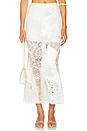 view 1 of 6 Lace Patched Mermaid Skirt in White
