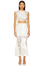 view 5 of 6 Lace Patched Mermaid Skirt in White