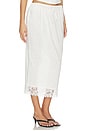 view 3 of 7 Lace Hem Drawstring Skirt in White