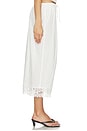view 4 of 7 Lace Hem Drawstring Skirt in White
