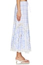 view 3 of 6 Lace Trim Check Maxi Skirt in Blue Check