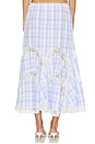 view 4 of 6 Lace Trim Check Maxi Skirt in Blue Check