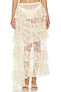 view 1 of 4 Lace Ruffled Maxi Skirt in Cream
