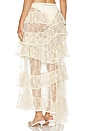 view 3 of 4 Lace Ruffled Maxi Skirt in Cream