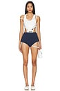 view 1 of 5 Sailor Romper in White & Navy Blue