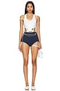 view 5 of 5 Sailor Romper in White & Navy Blue