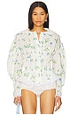 view 1 of 4 Blouse in Blue Rose Print