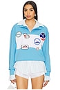 view 1 of 6 Embroidered Patches Sweatshirt in Blue