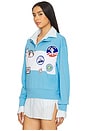 view 3 of 6 Embroidered Patches Sweatshirt in Blue