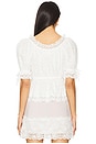 view 3 of 4 Floral Embroidered Short Sleeve Blouse in White