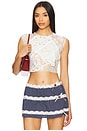 view 1 of 5 TOP COM PATCH DE RENDA in White