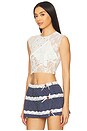 view 3 of 5 TOP COM PATCH DE RENDA in White