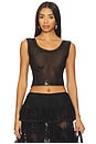 view 1 of 5 Floral Sequin Mesh Top in Black