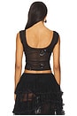 view 3 of 5 Floral Sequin Mesh Top in Black