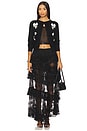 view 4 of 5 Floral Sequin Mesh Top in Black