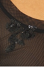 view 5 of 5 Floral Sequin Mesh Top in Black