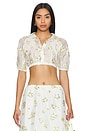 view 1 of 4 BLUSA DE GASA JACQUARD in Yellow Florals