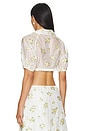 view 3 of 4 Jacquard Chiffon Blouse in Yellow Florals