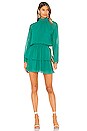 view 1 of 4 Class Act Dress in Swiss Dot Jewel Emerald