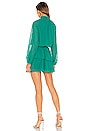 view 3 of 4 Class Act Dress in Swiss Dot Jewel Emerald