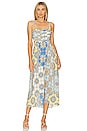 view 1 of 3 Corinne Cut Out Dress in Aqua Paisley
