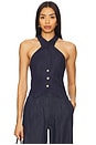 view 1 of 4 Aida Top in Navy Chambray