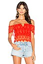 view 1 of 5 Hot Stuff Crop Top in Red Lace
