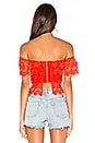 view 3 of 5 Hot Stuff Crop Top in Red Lace