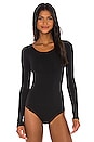 view 2 of 5 Long Sleeve Thong Bodysuit in Black