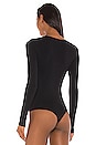 view 4 of 5 Long Sleeve Thong Bodysuit in Black