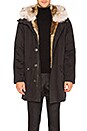 view 1 of 6 Twill Parka with Natural Rabbit and Coyote Fur in Black