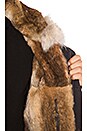 view 6 of 6 Twill Parka with Natural Rabbit and Coyote Fur in Black