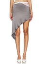 view 1 of 6 Split Our Way Satin Skirt in Charcoal
