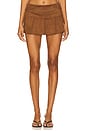 view 1 of 6 Suede Attic Box Skirt in Brown