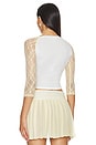 view 4 of 6 Cupid Print Lace Sleeve Top in Ivory