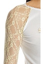 view 6 of 6 Cupid Print Lace Sleeve Top in Ivory